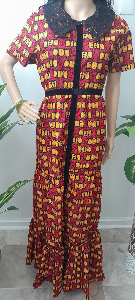 Short sleeves long dress